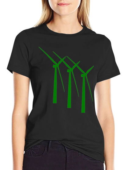 Eco-Friendly Wind Turbine Graphic T-Shirt