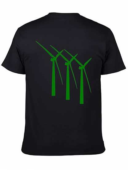 Eco-Friendly Wind Turbine Graphic T-Shirt