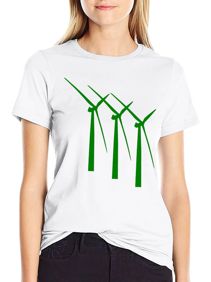Eco-Friendly Wind Turbine Graphic T-Shirt