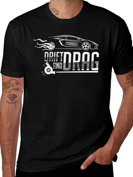 Drift and Drag Black Graphic T-Shirt