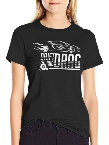Drift and Drag Black Graphic T-Shirt