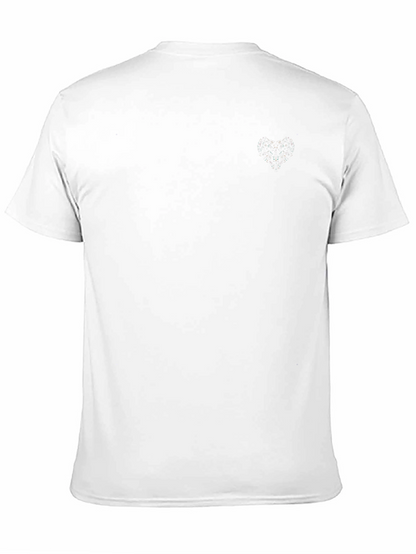 Black Crew Neck Tee with Subtle Heart Detail