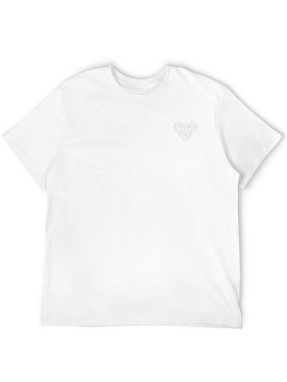 Black Crew Neck Tee with Subtle Heart Detail