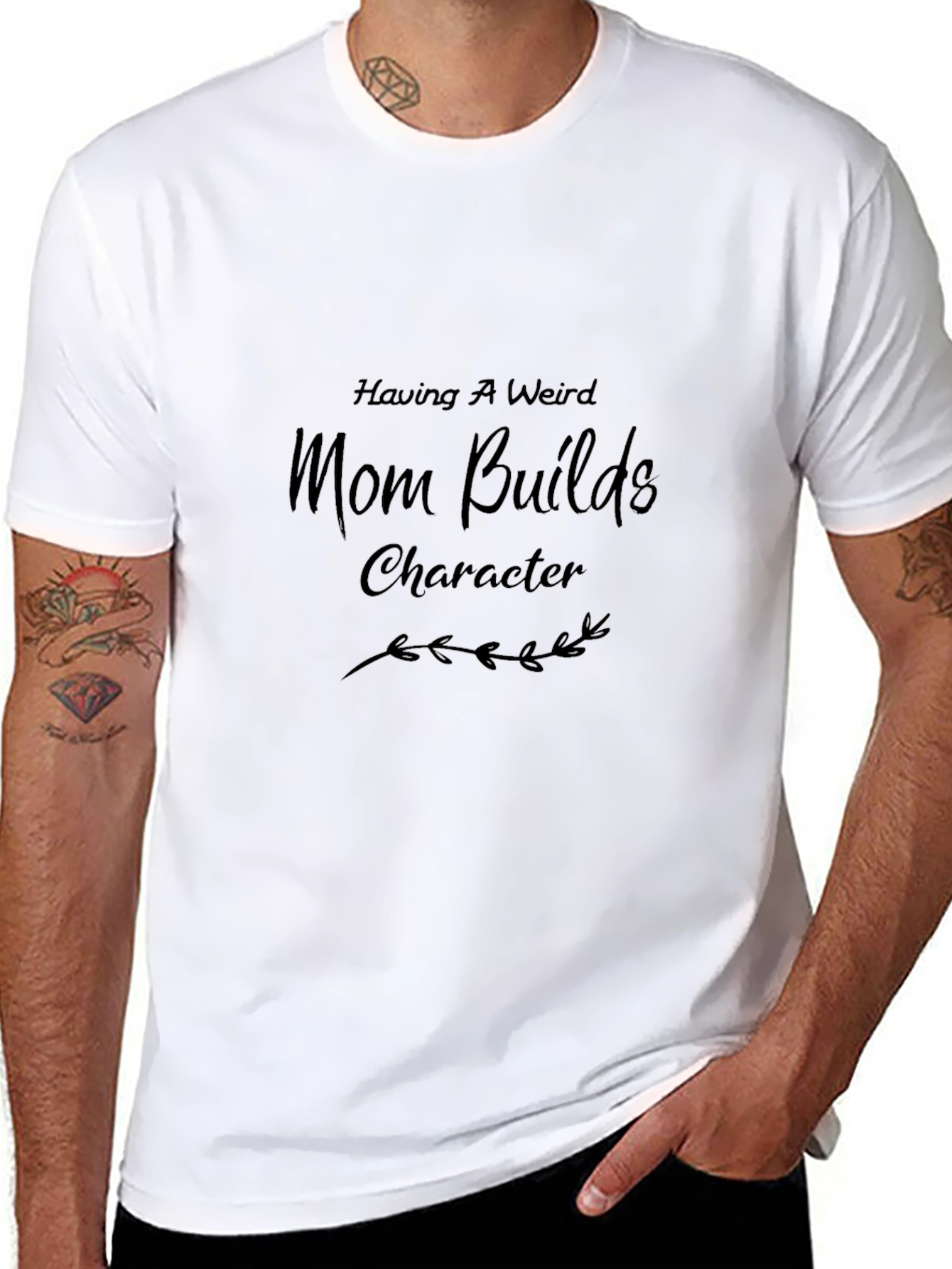 Having a Weird Mom Builds Character Graphic Tee