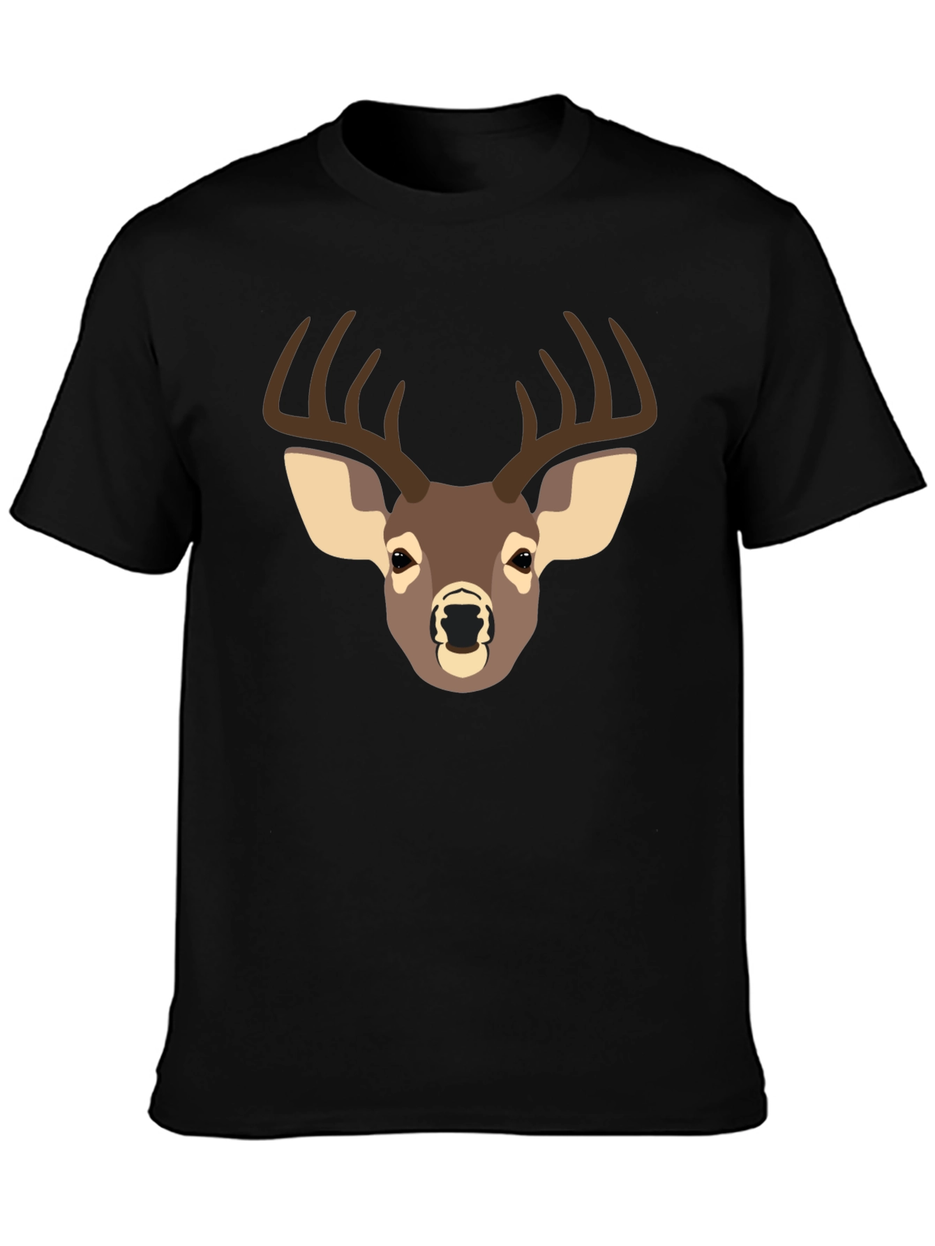 Deer Graphic T-Shirt - Black Casual Tee