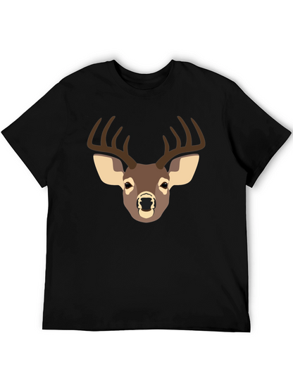 Deer Graphic T-Shirt - Black Casual Tee