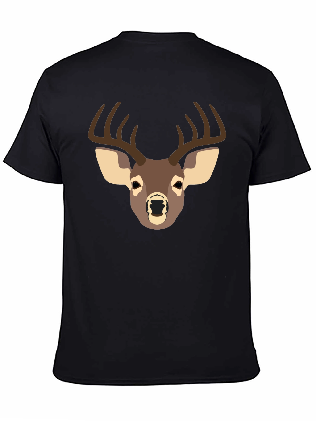 Deer Graphic T-Shirt - Black Casual Tee