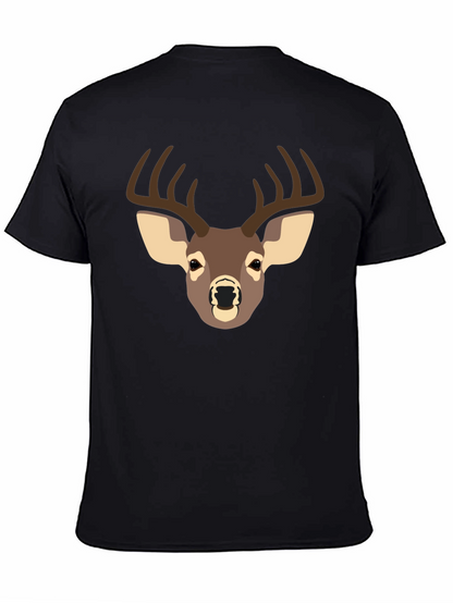 Deer Graphic T-Shirt - Black Casual Tee
