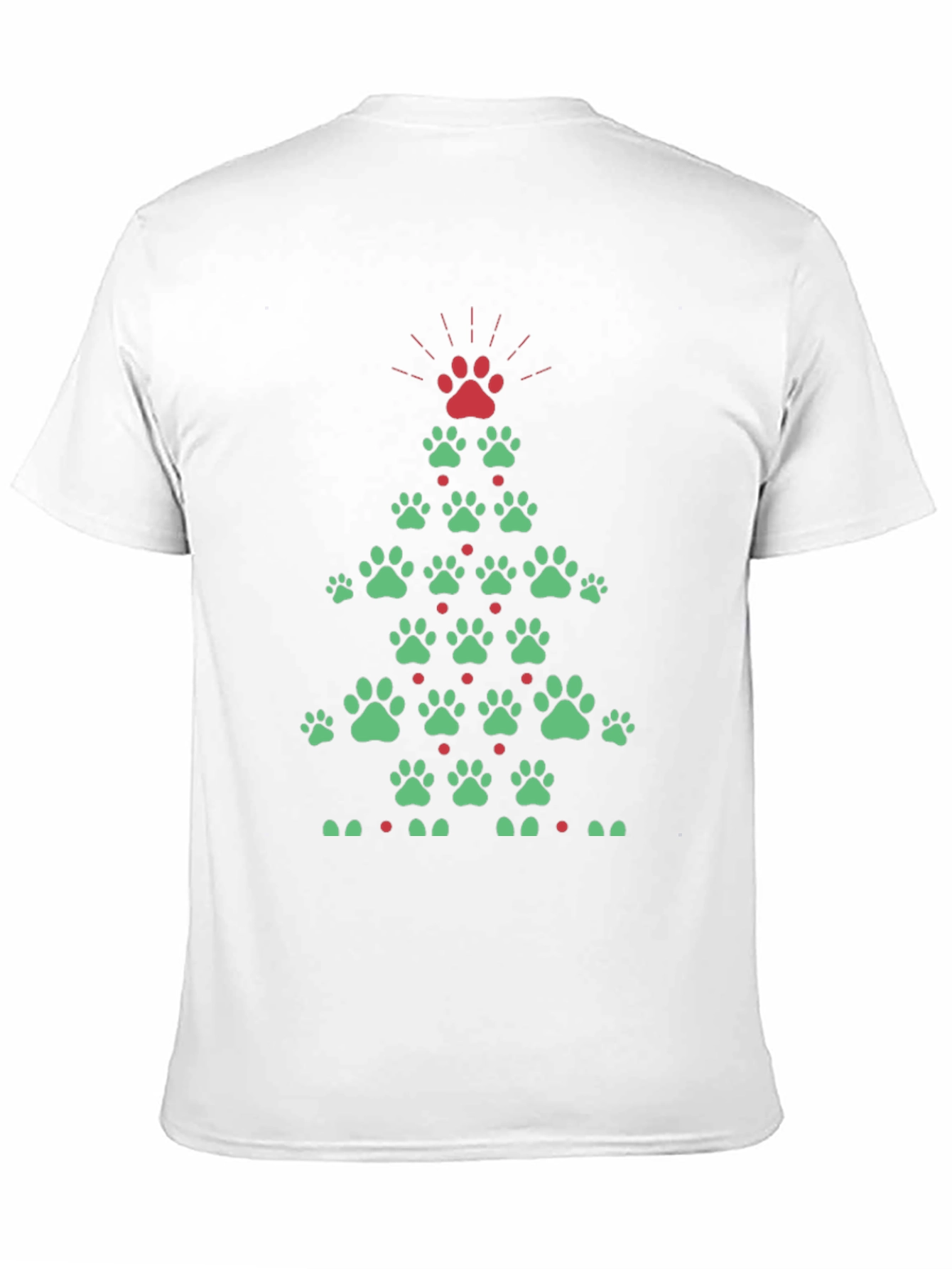 Festive Paw Print Christmas Tree T-Shirt