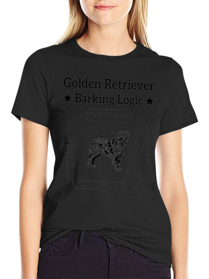 Golden Retriever Barking Logic Graphic T-Shirt