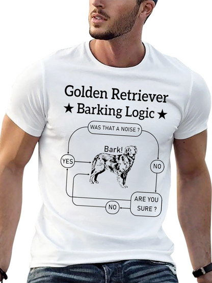 Golden Retriever Barking Logic Graphic T-Shirt