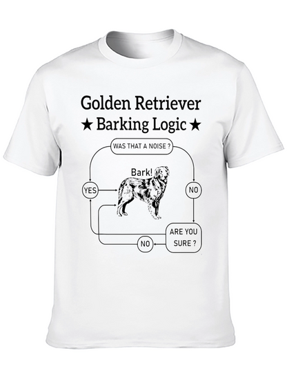Golden Retriever Barking Logic Graphic T-Shirt