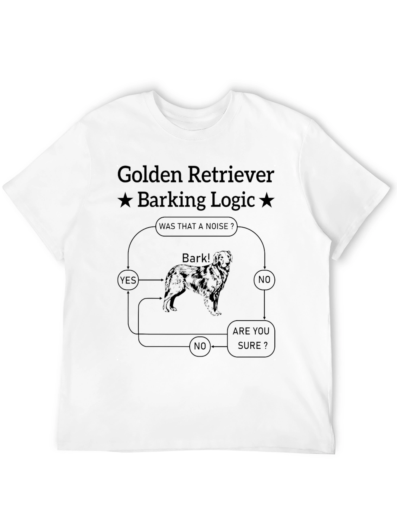 Golden Retriever Barking Logic Graphic T-Shirt