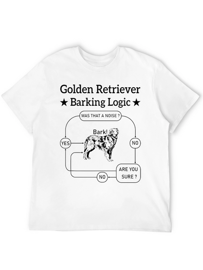 Golden Retriever Barking Logic Graphic T-Shirt