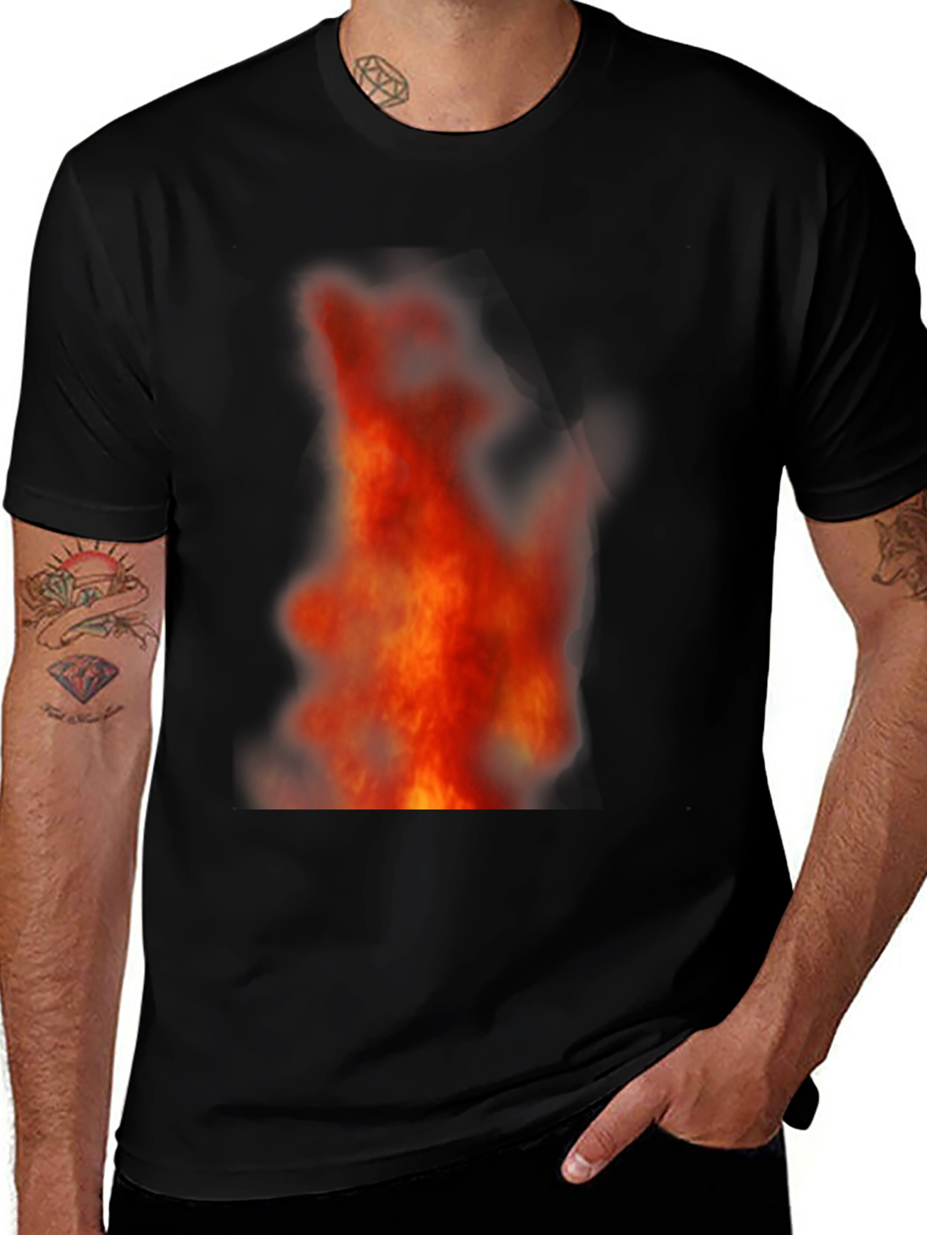Fiery Flames Black T-Shirt