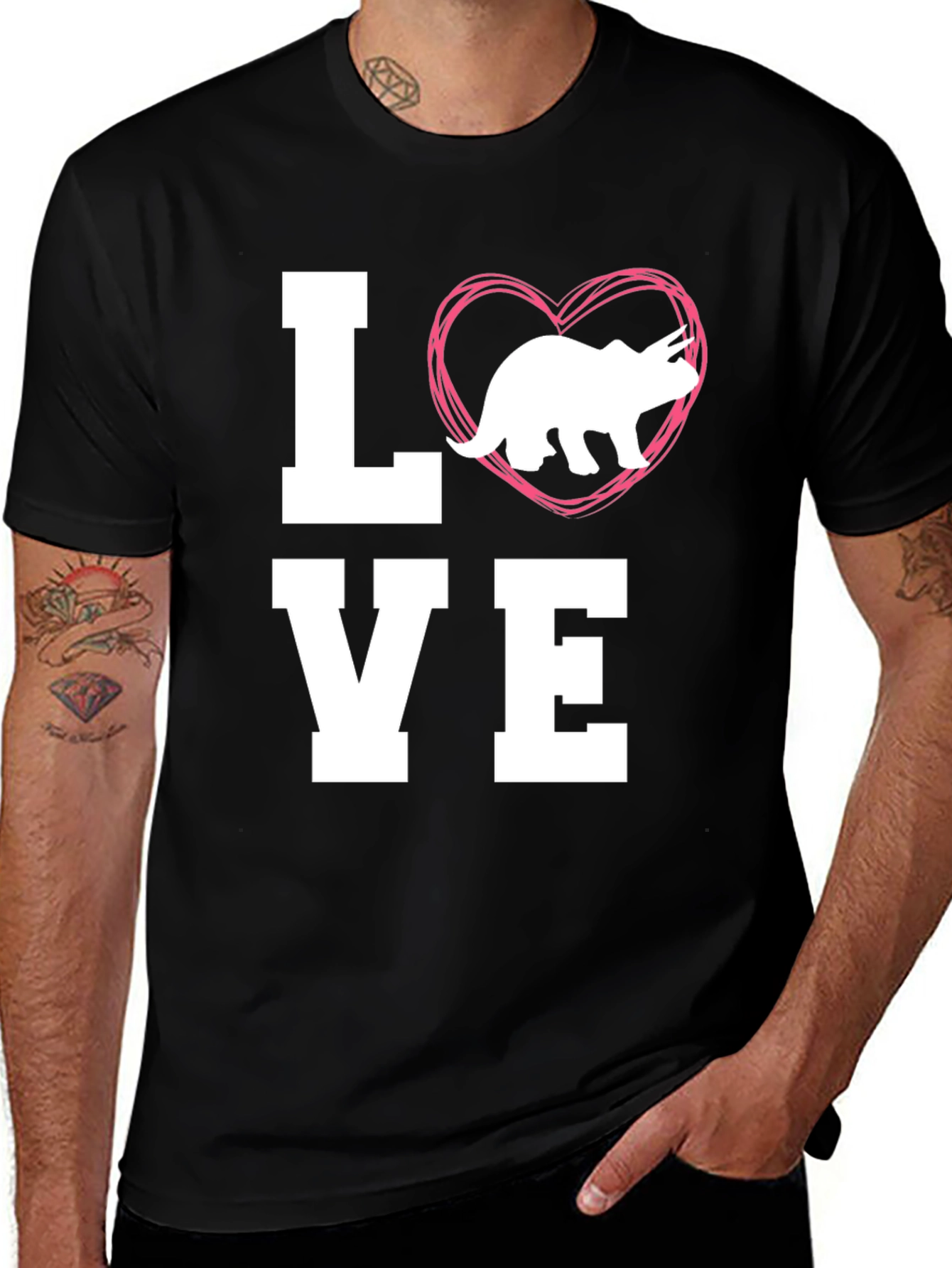 Love Triceratops Dinosaur Graphic Tee