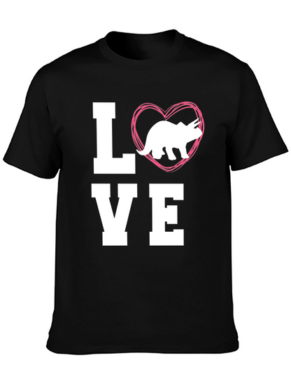 Love Triceratops Dinosaur Graphic Tee