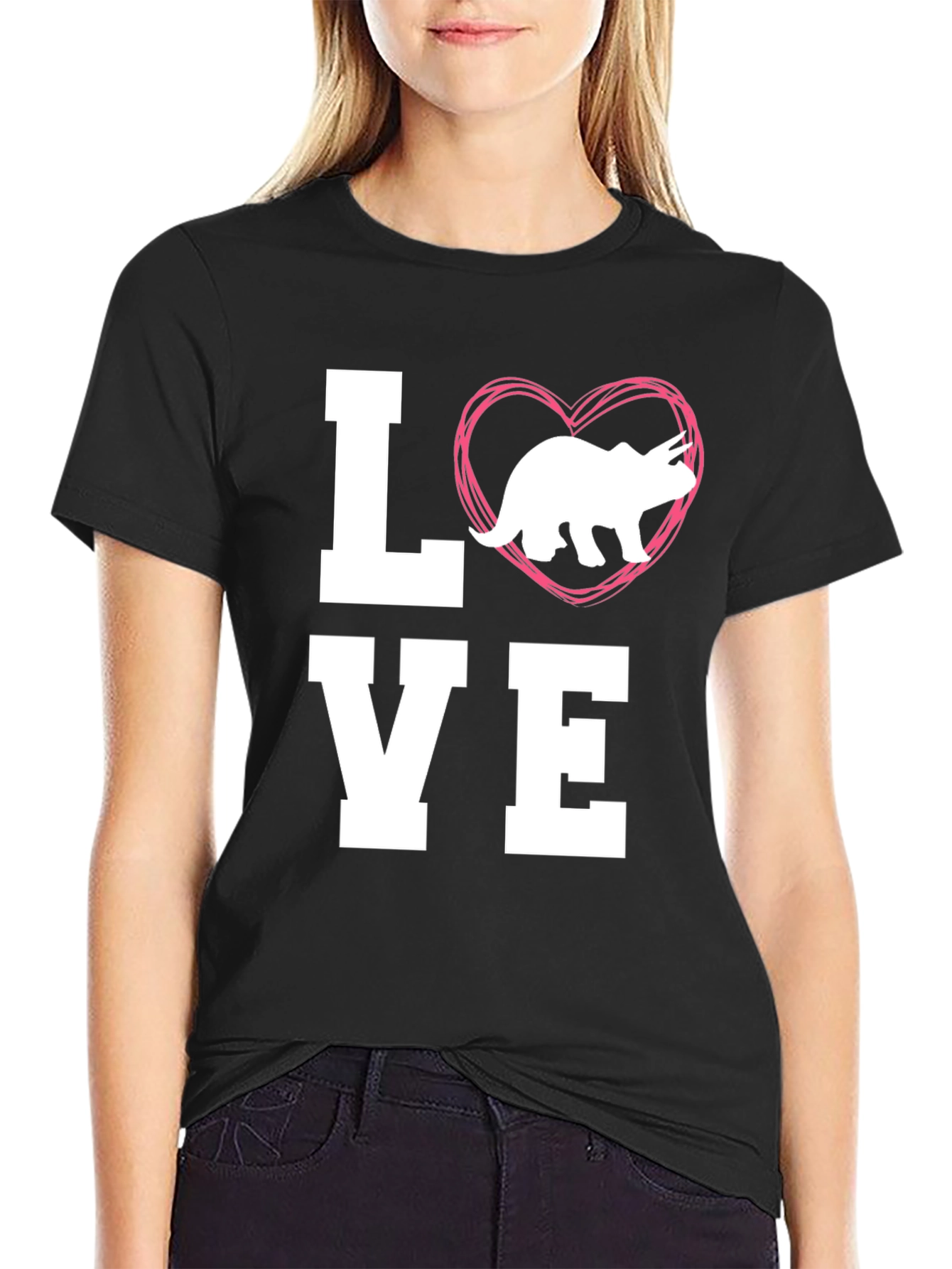 Love Triceratops Dinosaur Graphic Tee