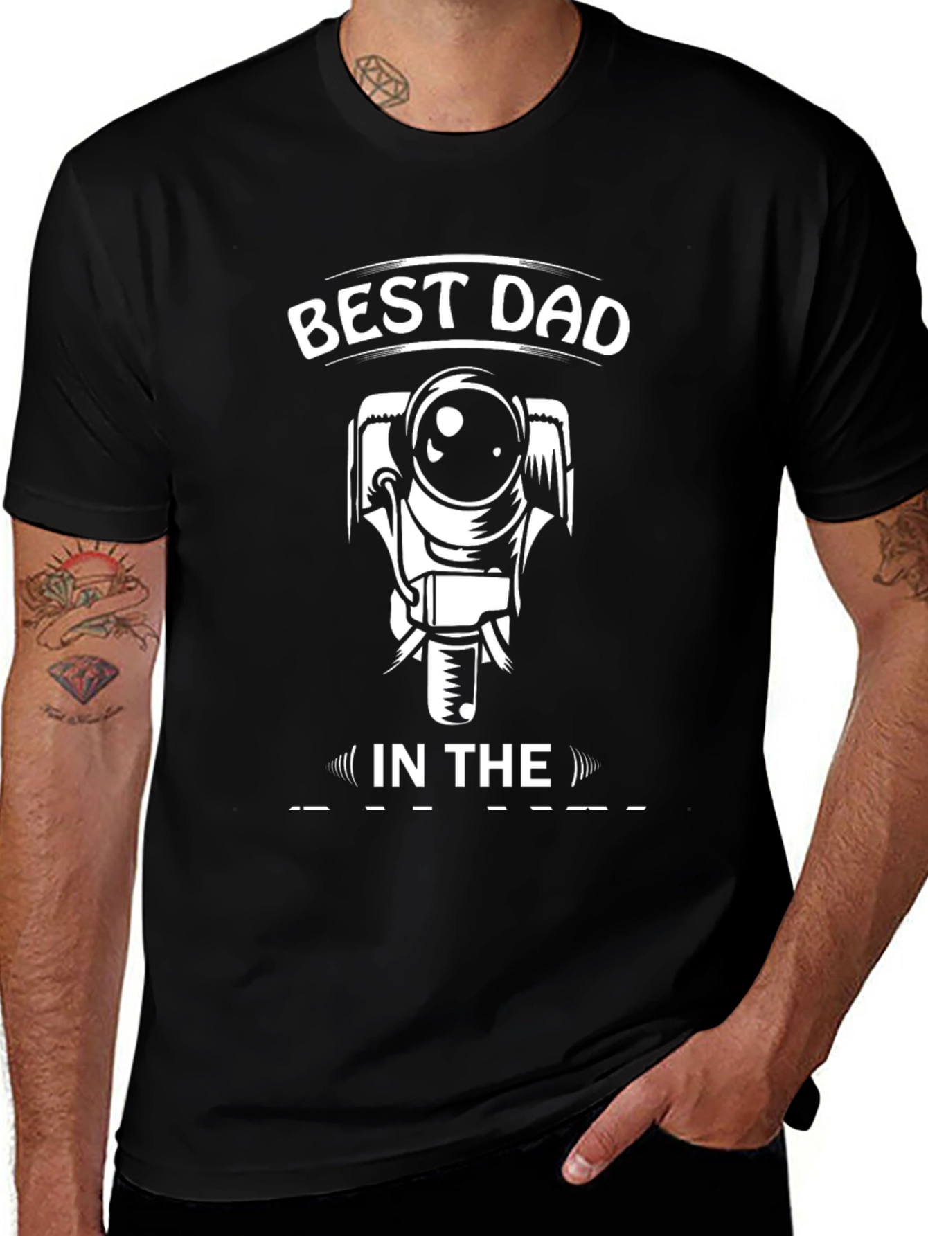 Best Dad in the Universe Black T-Shirt