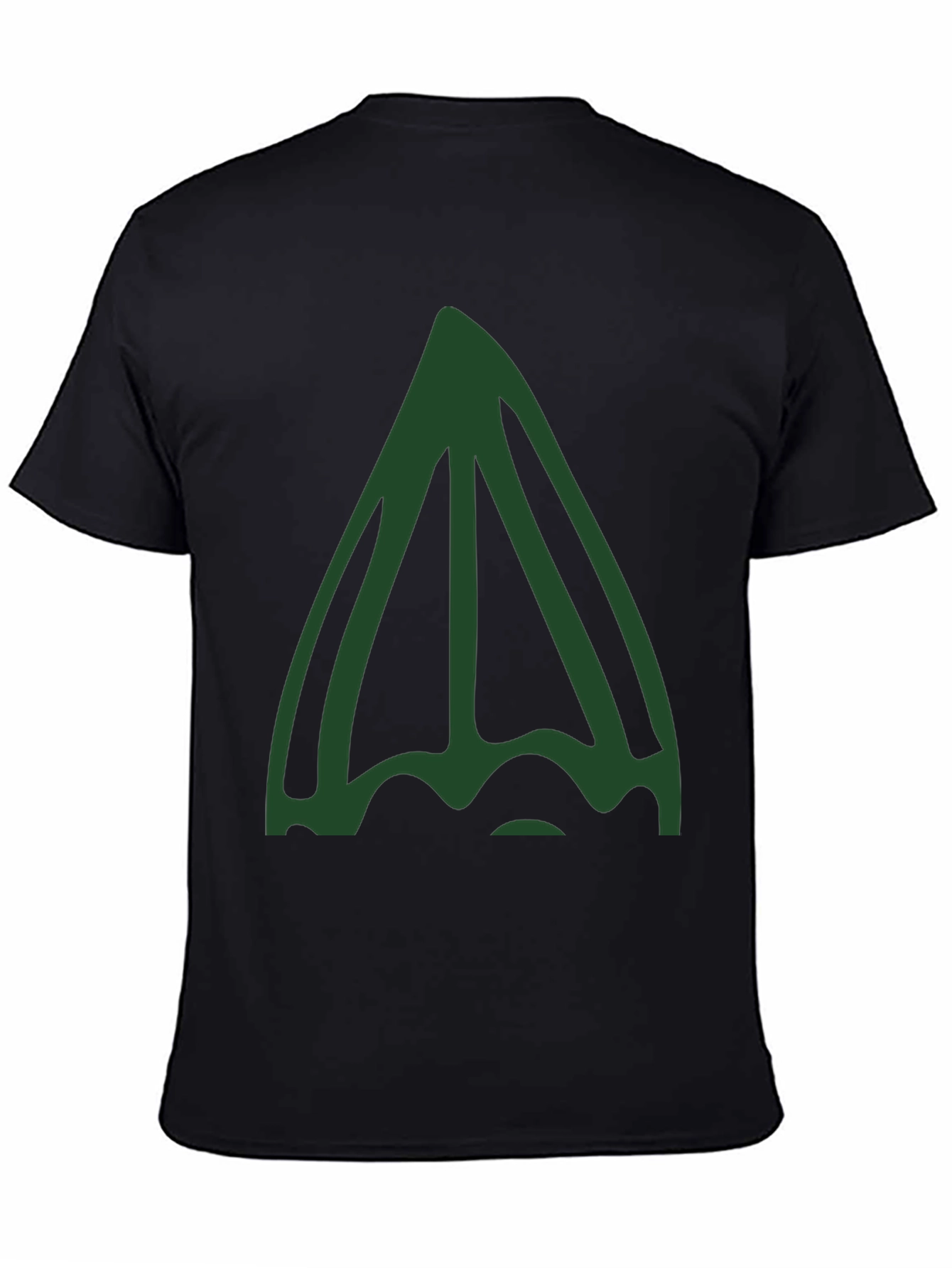 Unique Green Abstract Graphic Black T-Shirt