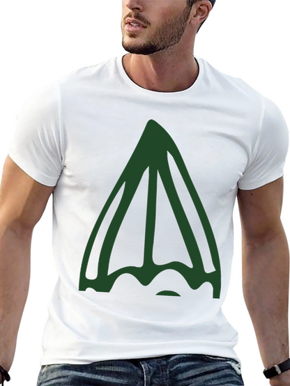 Unique Green Abstract Graphic Black T-Shirt