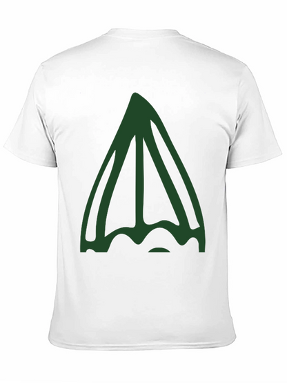 Unique Green Abstract Graphic Black T-Shirt