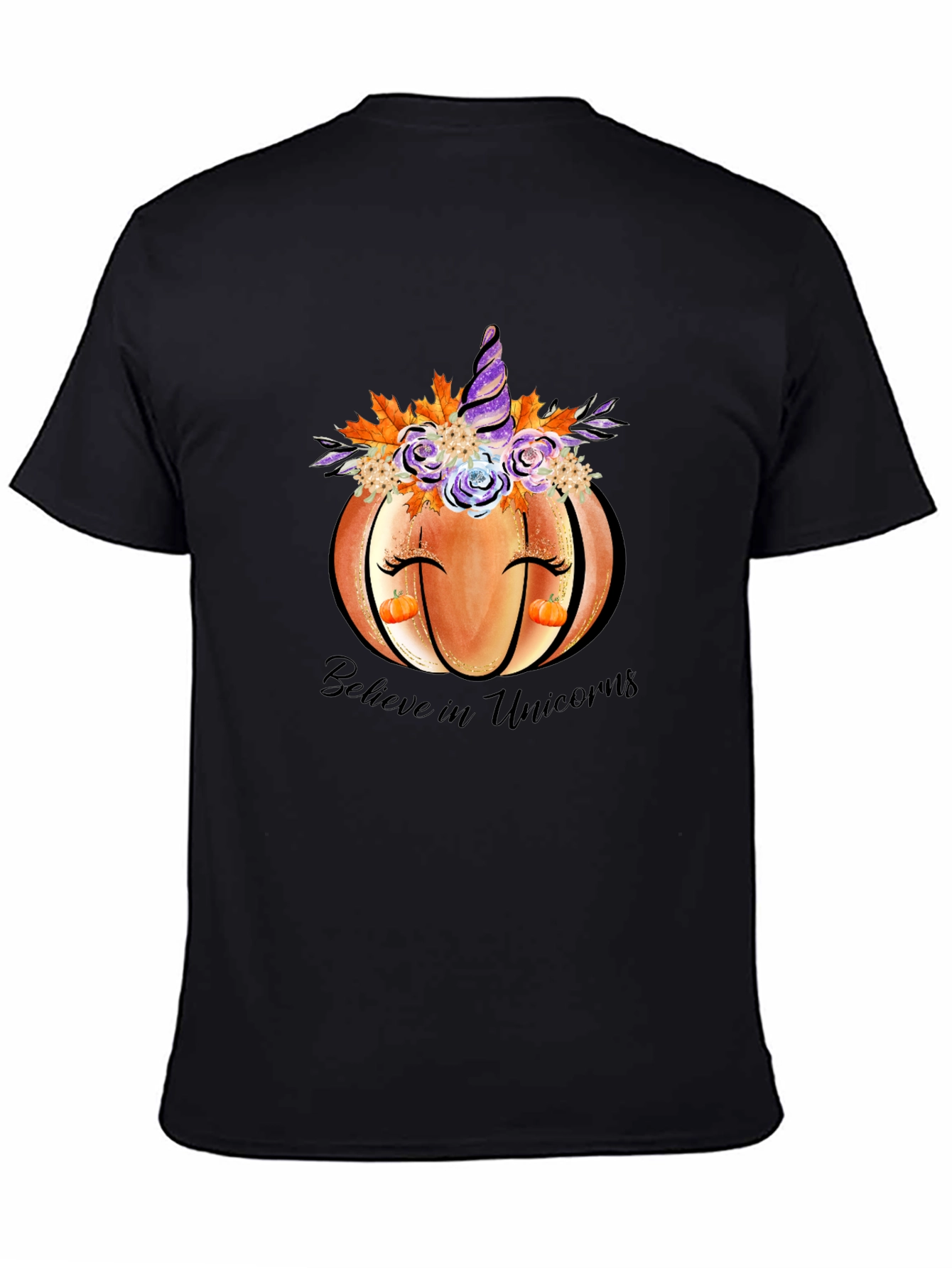 Pumpkin Unicorn Graphic T-Shirt Fall Tee