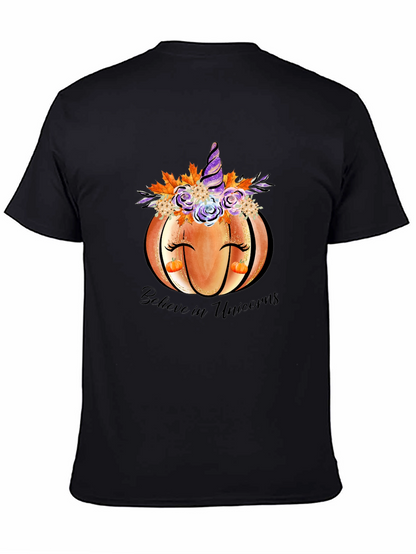 Pumpkin Unicorn Graphic T-Shirt Fall Tee