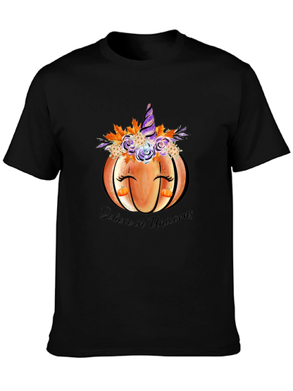 Pumpkin Unicorn Graphic T-Shirt Fall Tee