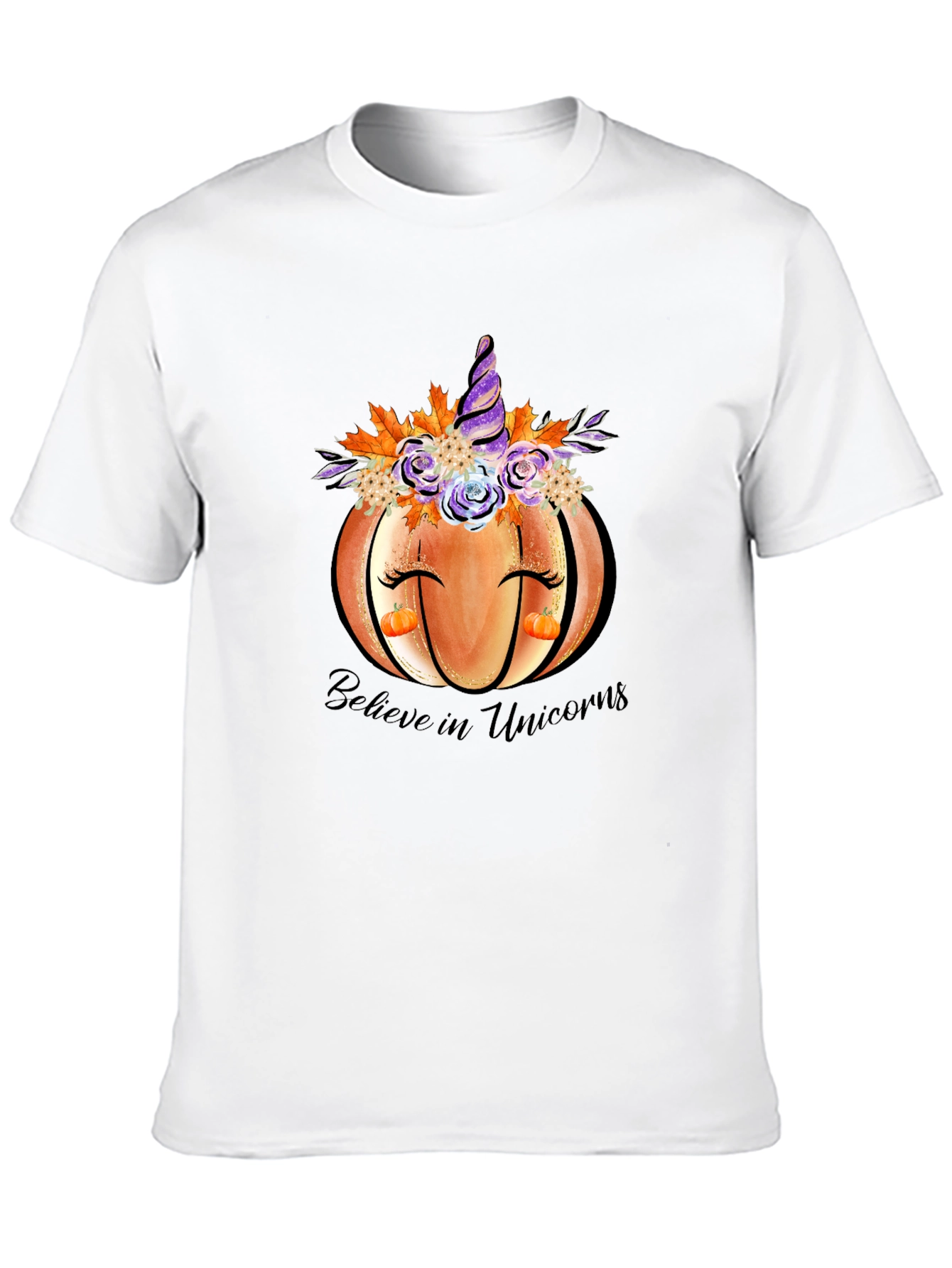 Pumpkin Unicorn Graphic T-Shirt Fall Tee