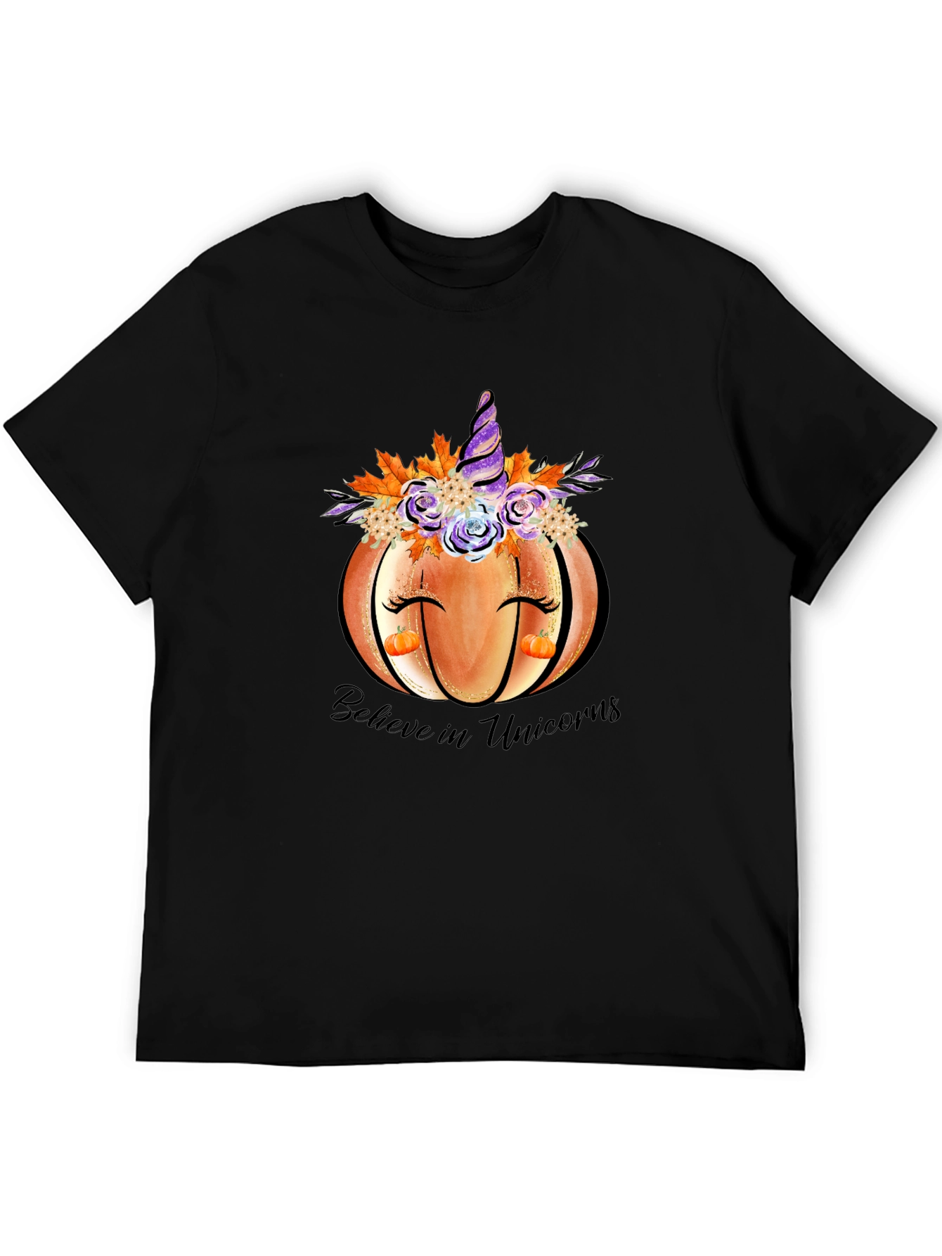 Pumpkin Unicorn Graphic T-Shirt Fall Tee