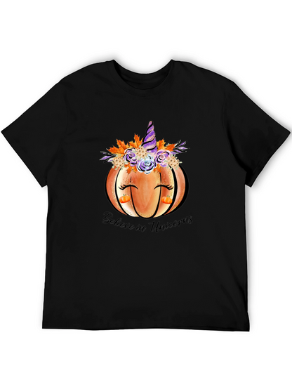 Pumpkin Unicorn Graphic T-Shirt Fall Tee