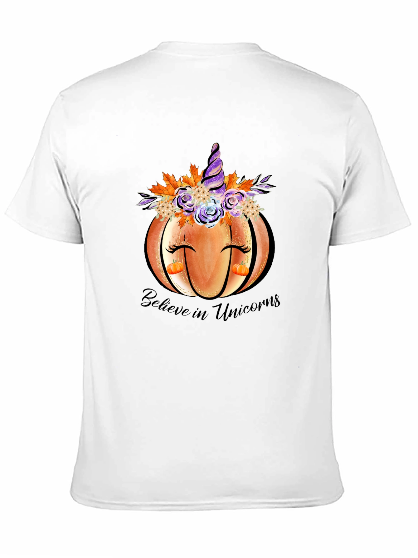 Pumpkin Unicorn Graphic T-Shirt Fall Tee
