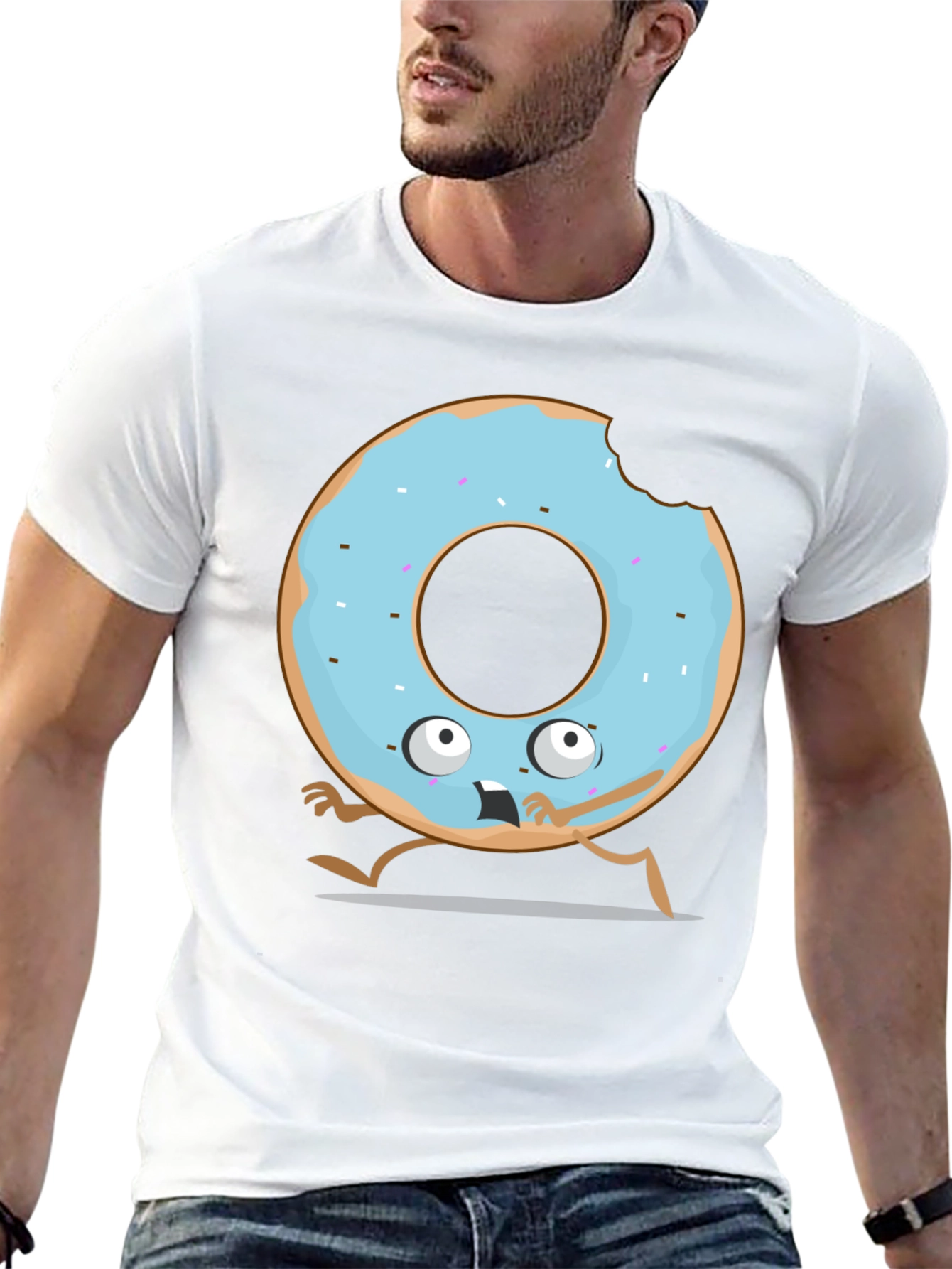 Funny Donut Cartoon Graphic T-Shirt
