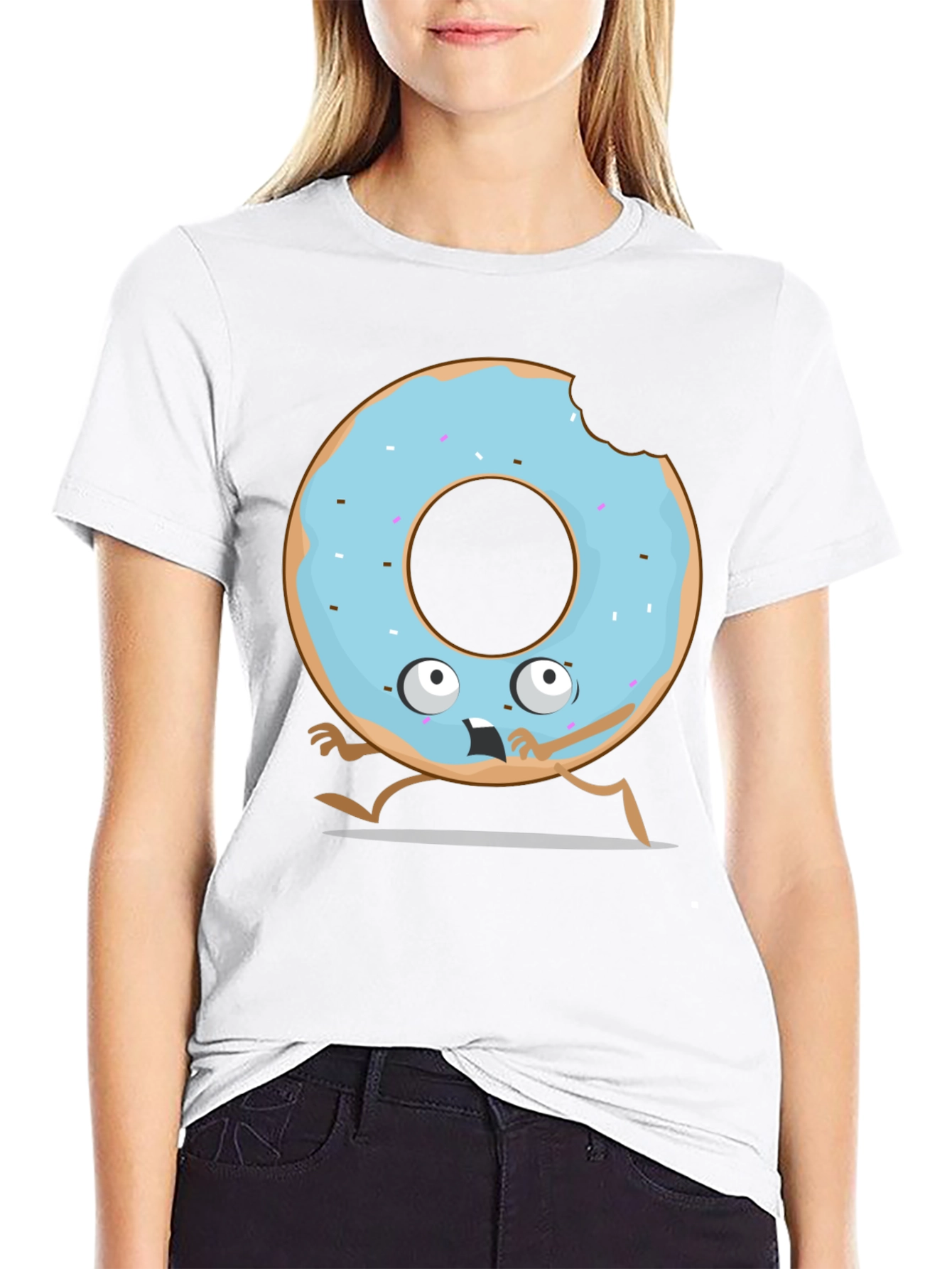 Funny Donut Cartoon Graphic T-Shirt