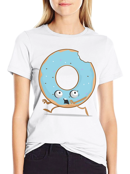 Funny Donut Cartoon Graphic T-Shirt