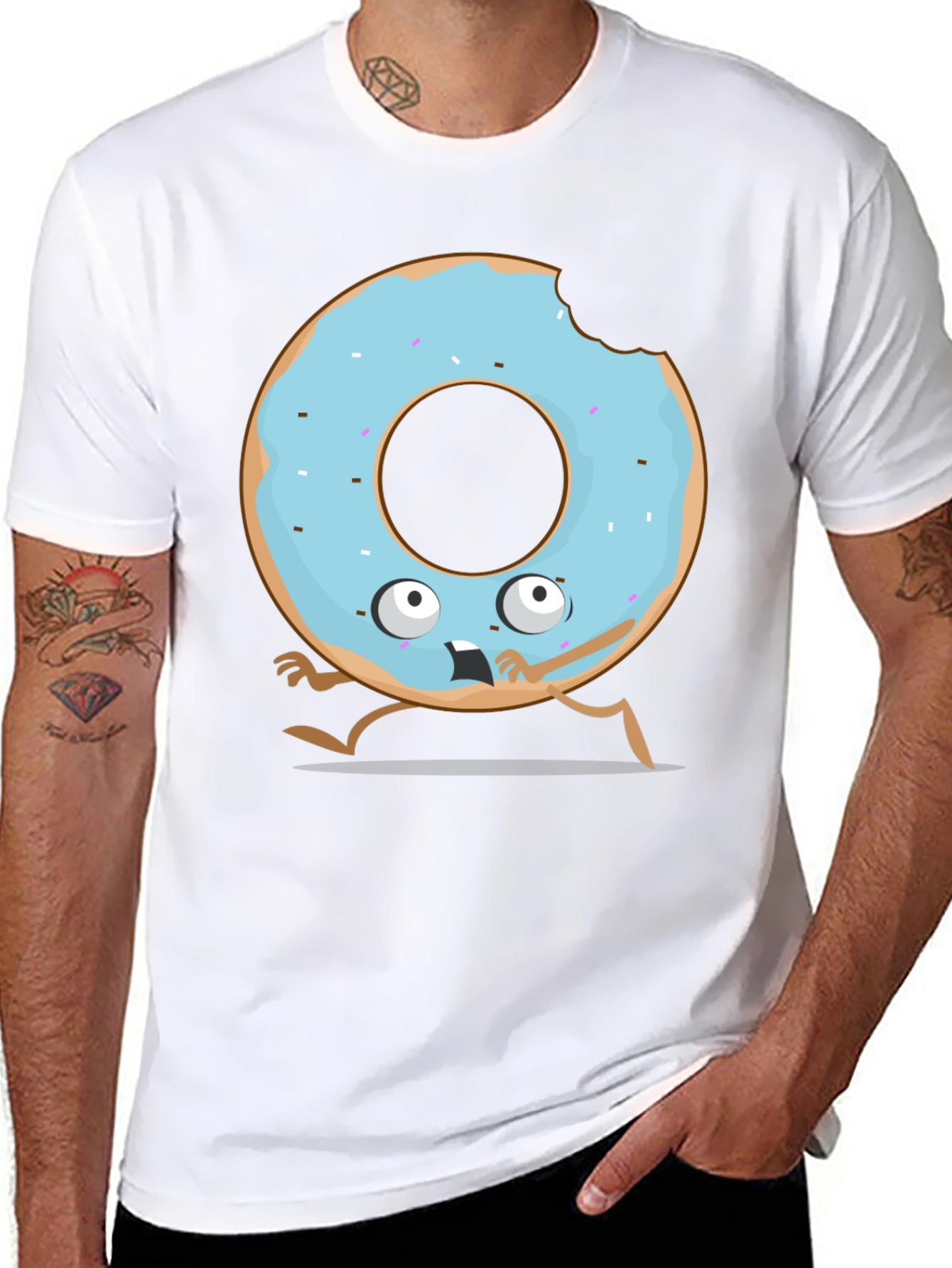 Funny Donut Cartoon Graphic T-Shirt