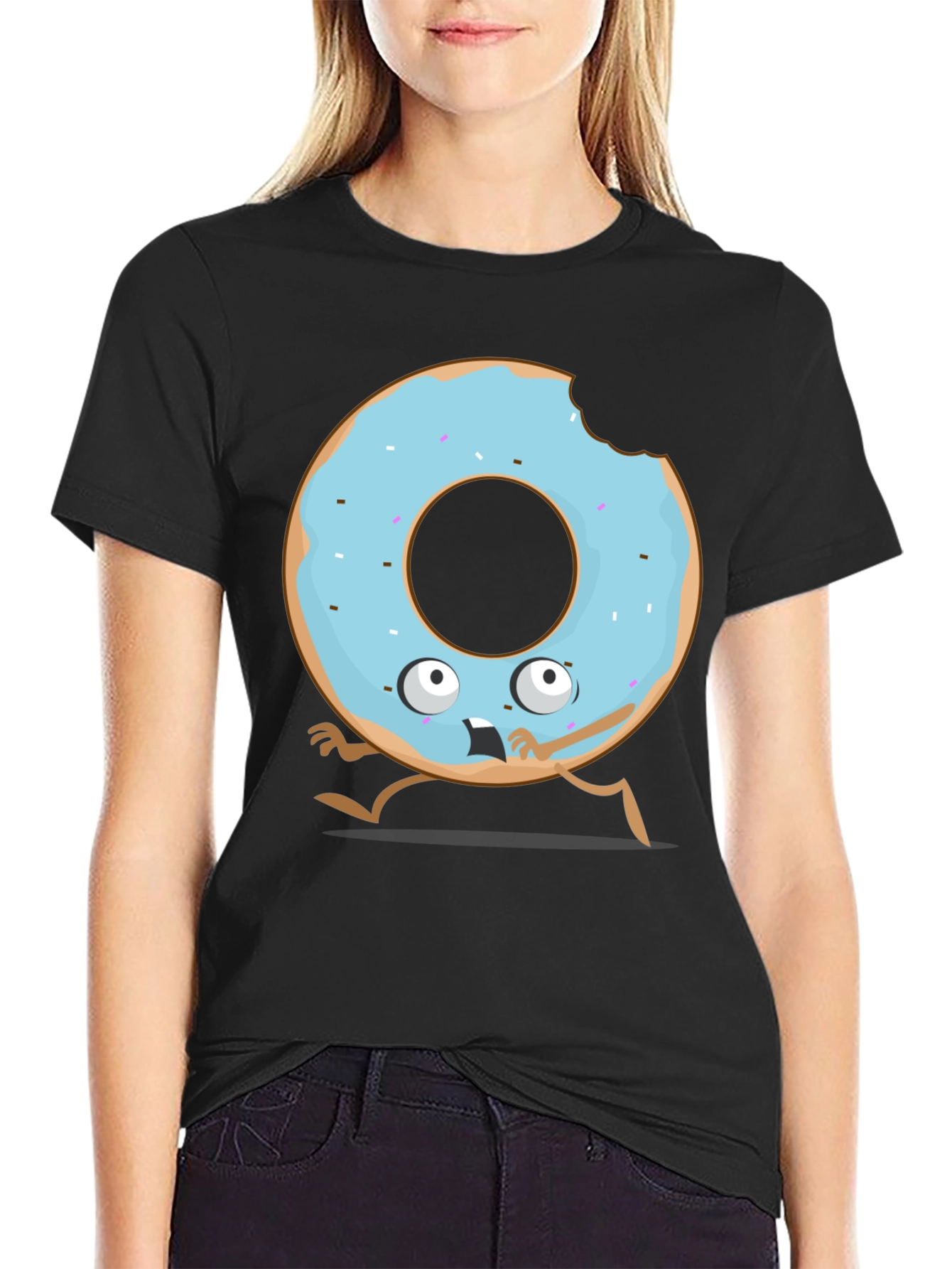 Funny Donut Cartoon Graphic T-Shirt