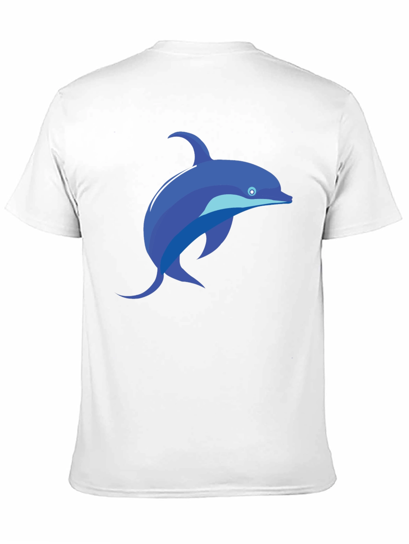 Black T-Shirt with Blue Dolphin Graphic Tee