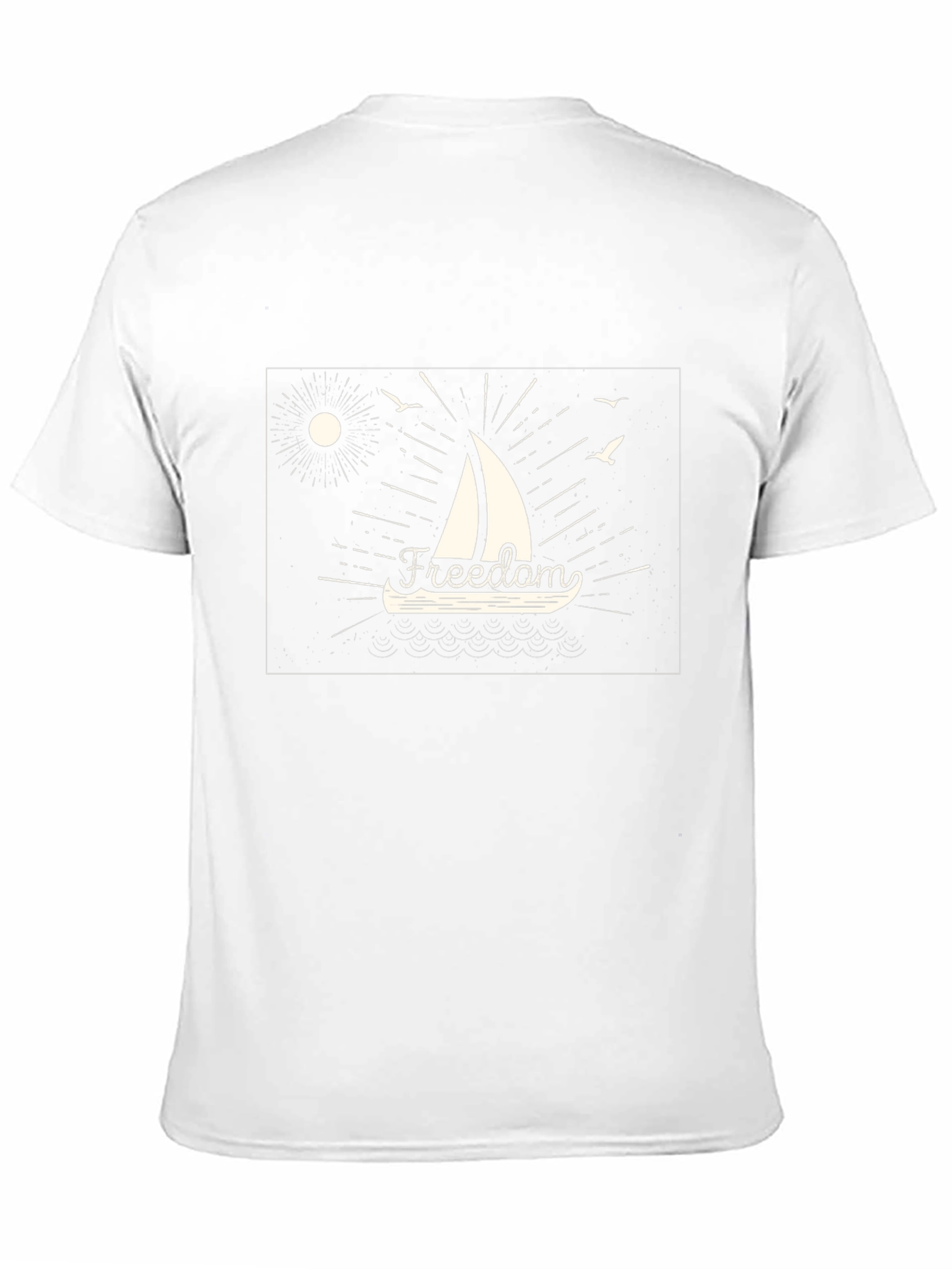 Freedom Sailboat Graphic Tee - Black Cotton T-Shirt