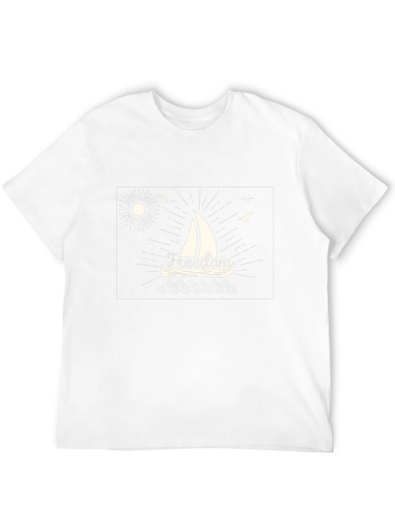 Freedom Sailboat Graphic Tee - Black Cotton T-Shirt