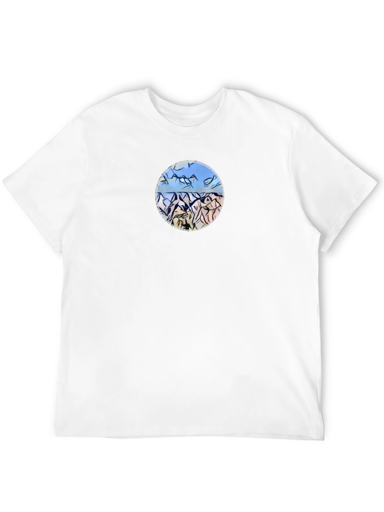 Mountains Landscape Graphic Tee - Black Casual Shirt