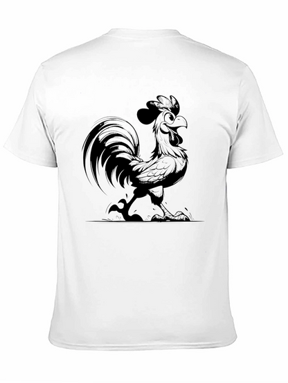 Funny Rooster Graphic Tee - Black