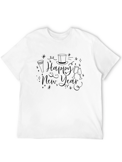 Happy New Year Graphic Tee - Black