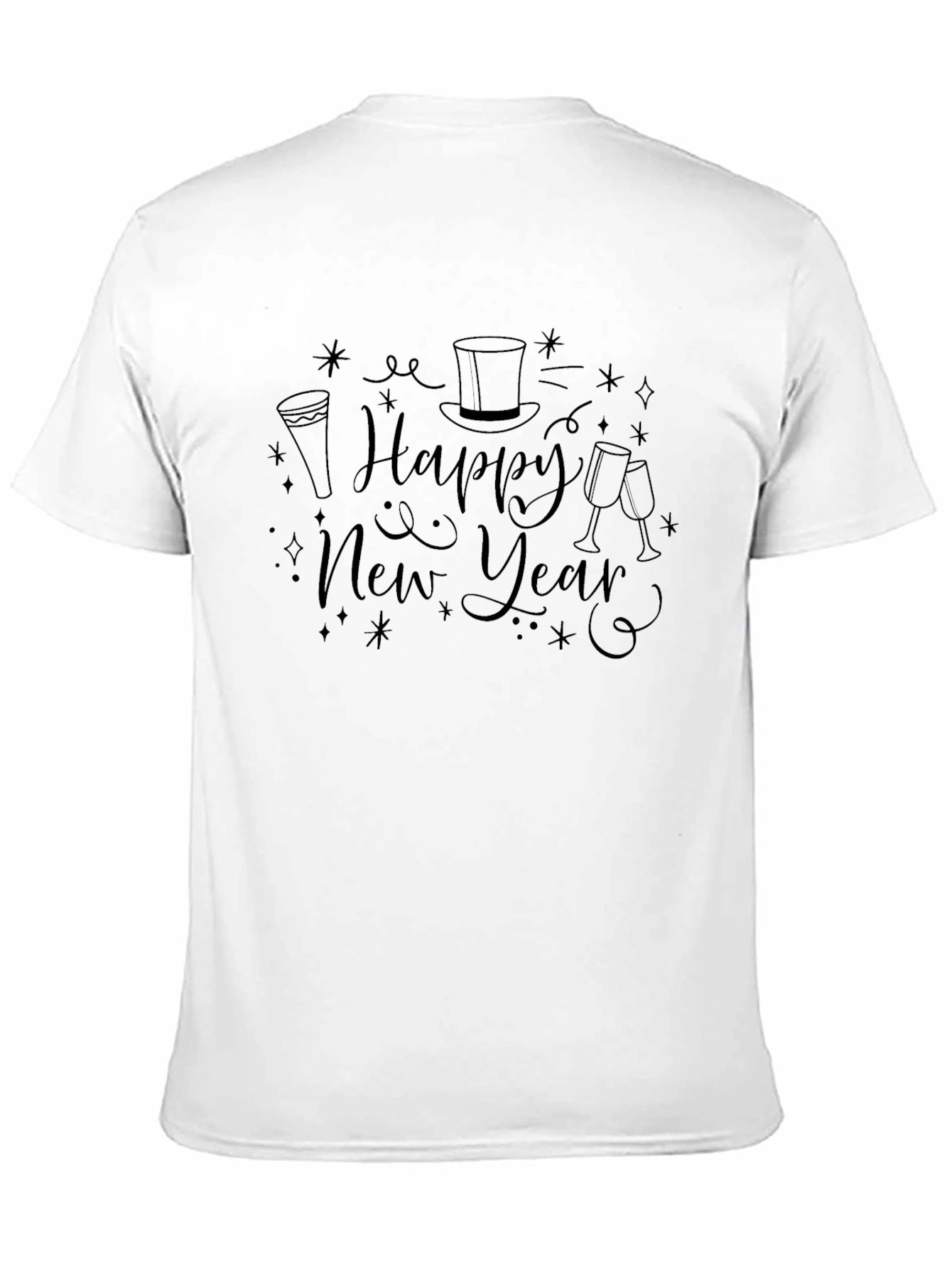 Happy New Year Graphic Tee - Black