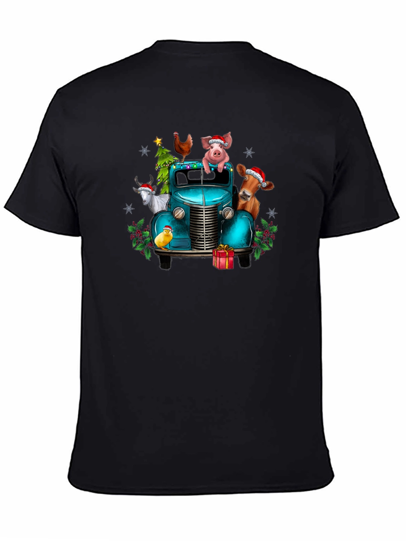 Holiday Farm Animals on Truck T-Shirt