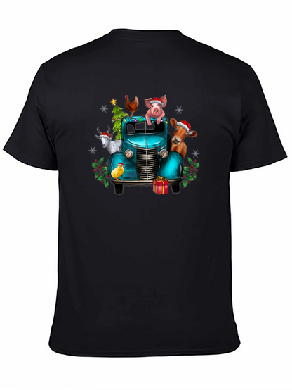 Holiday Farm Animals on Truck T-Shirt