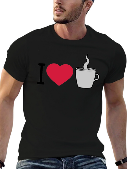 I Love Coffee Graphic T-Shirt - Casual Style