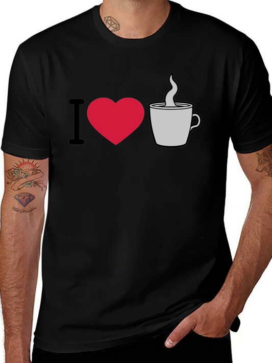 I Love Coffee Graphic T-Shirt - Casual Style