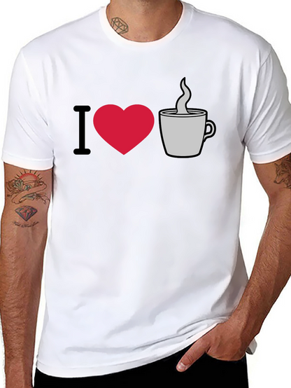 I Love Coffee Graphic T-Shirt - Casual Style